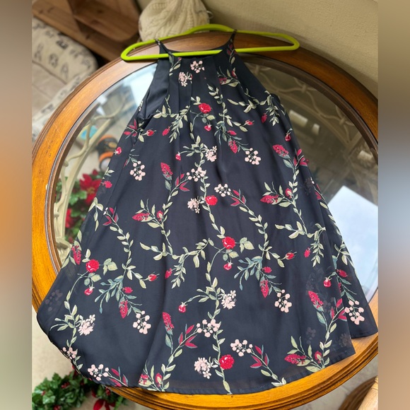 🥀Floral High-Neck Little Black Dress🥀 size M - Picture 2 of 7